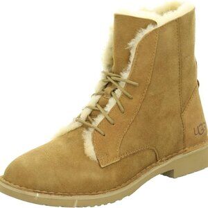 NEW Ugg Women's Quincy Lace up Suede Boot in Chestnut Tan - Size 11